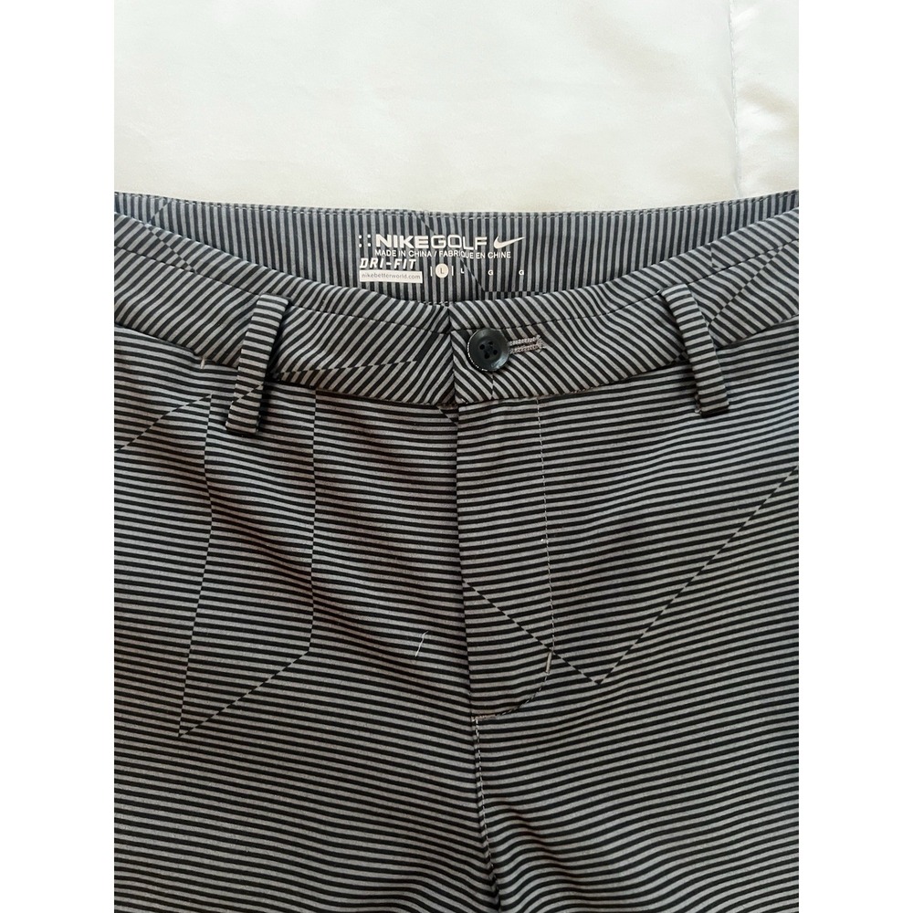 Nike Golf Dri Fit‎ Shorts Youth L Black Gray Striped Performance (116)